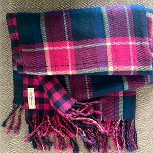 Abercrombie & Fitch Pink and Blue Plaid Scarf